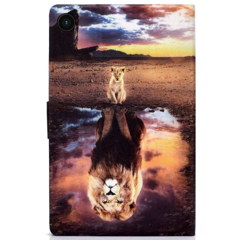 Lederhüllen Samsung Galaxy Tab A8 Handyhülle Traum Vom Löwenjungen