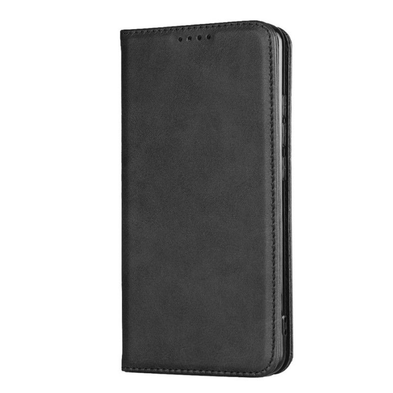 Flip Case Für Xiaomi Mi Note 10 Lite Schwarz Elegantes Spaltleder