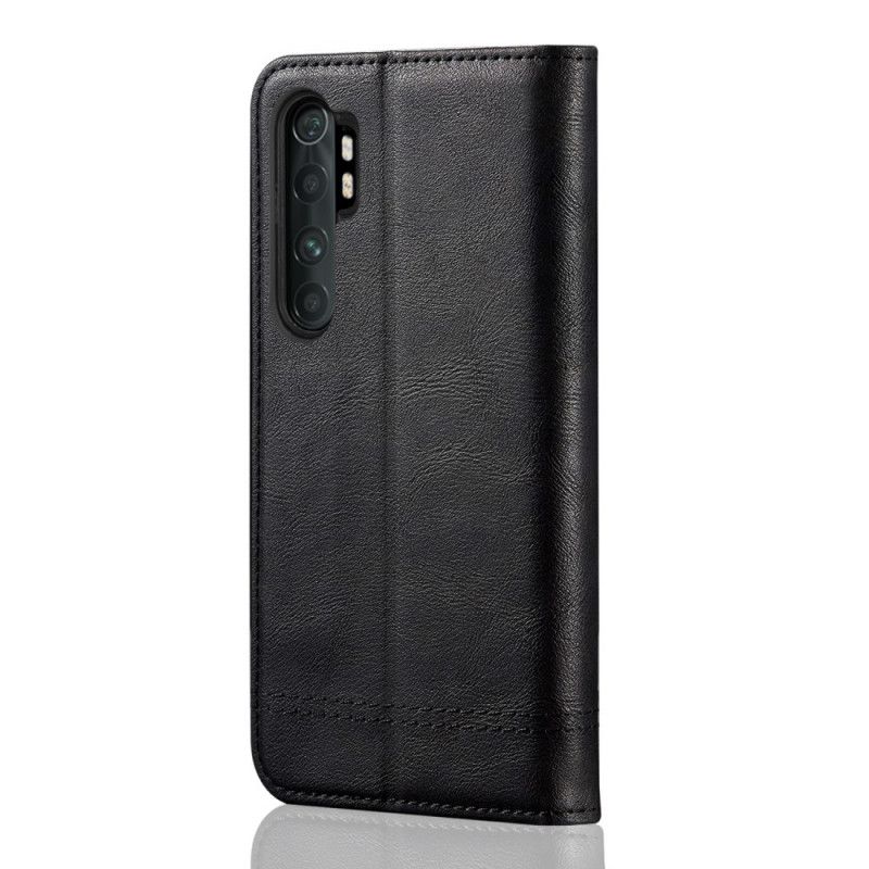 Flip Case Für Xiaomi Mi Note 10 Lite Schwarz Ledereffekt Nähen