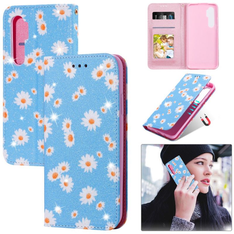 Flip Case Xiaomi Mi Note 10 Lite Pink Gänseblümchen