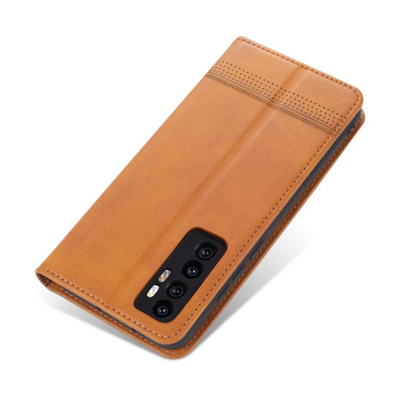 Flip Case Xiaomi Mi Note 10 Lite Schwarz Azns Lederstil