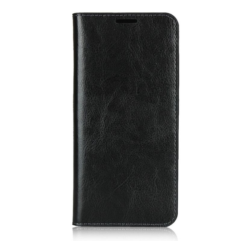 Flip Case Xiaomi Mi Note 10 Lite Schwarz Echtes Leder