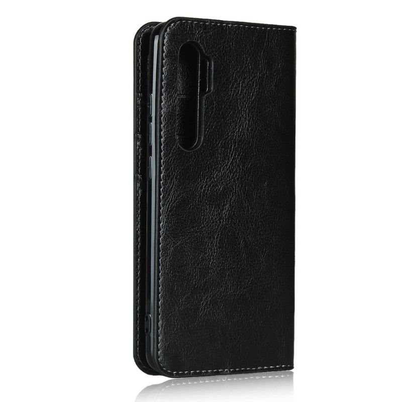 Flip Case Xiaomi Mi Note 10 Lite Schwarz Echtes Leder