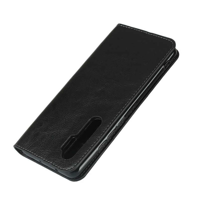 Flip Case Xiaomi Mi Note 10 Lite Schwarz Echtes Leder