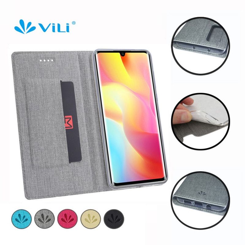 Flip Case Xiaomi Mi Note 10 Lite Schwarz Texturiertes Vili Dmx