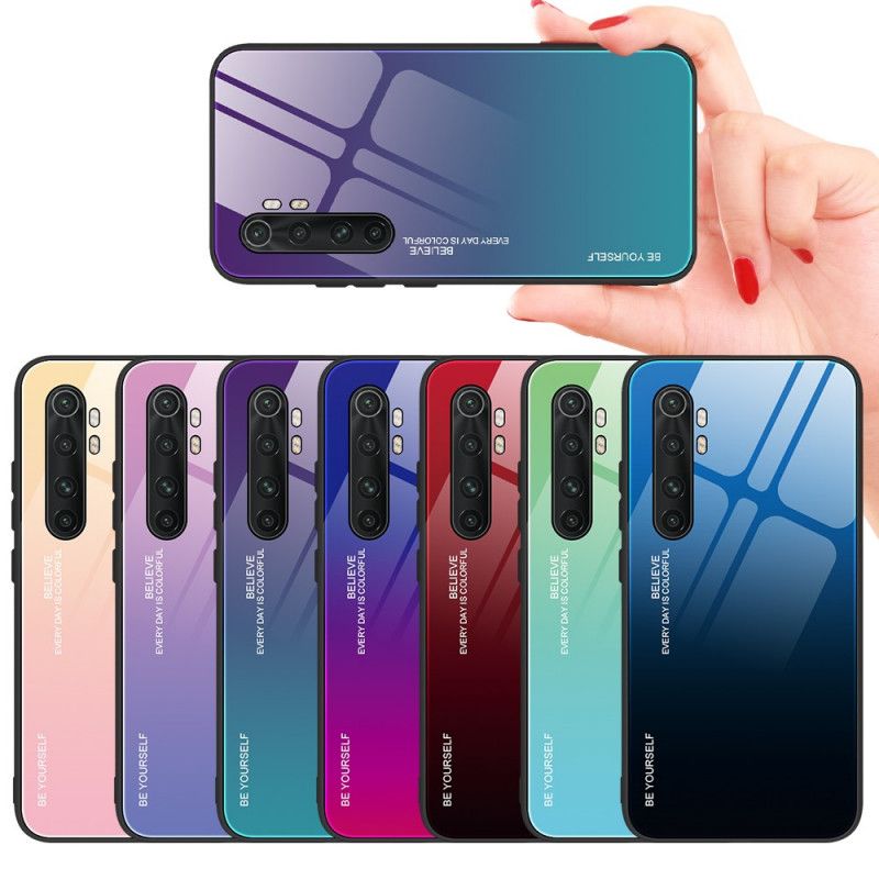 Hülle Für Xiaomi Mi Note 10 Lite Rot Sei Du Selbst Gehärtetes Glas