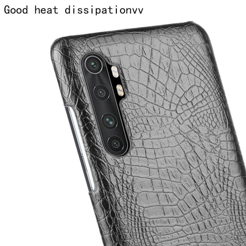 Hülle Für Xiaomi Mi Note 10 Lite Schwarz Krokodillederstil