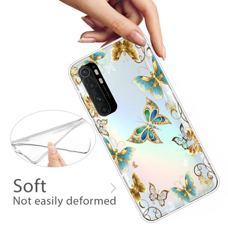 Hülle Xiaomi Mi Note 10 Lite Gold Schmetterlingsflug