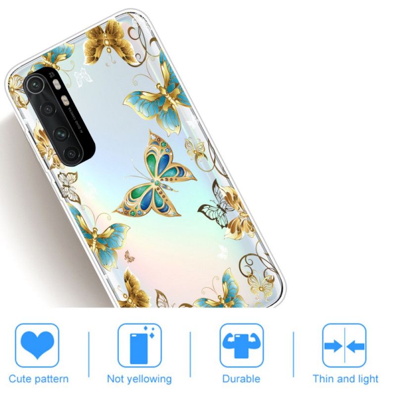 Hülle Xiaomi Mi Note 10 Lite Gold Schmetterlingsflug