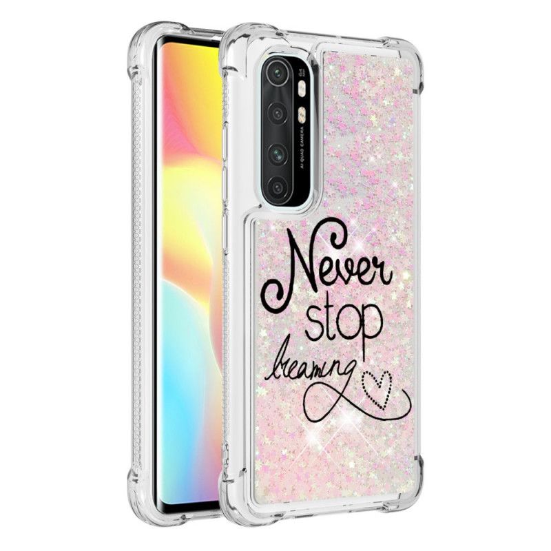 Hülle Xiaomi Mi Note 10 Lite Handyhülle Nie Aufhören. Glitzer Zu Träumen