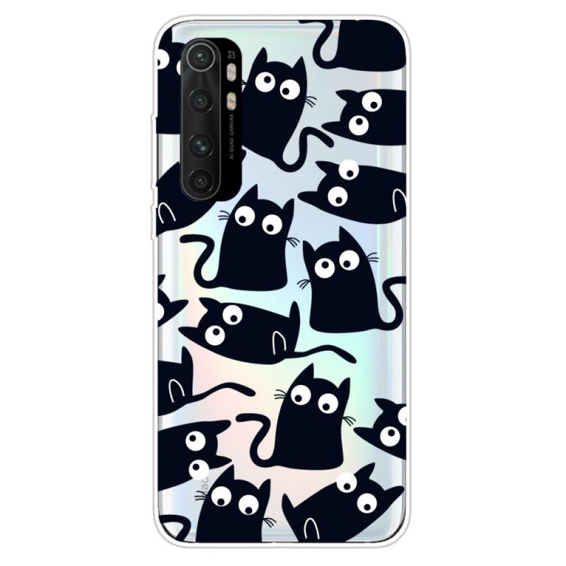 Hülle Xiaomi Mi Note 10 Lite Handyhülle Schwarze Katzen
