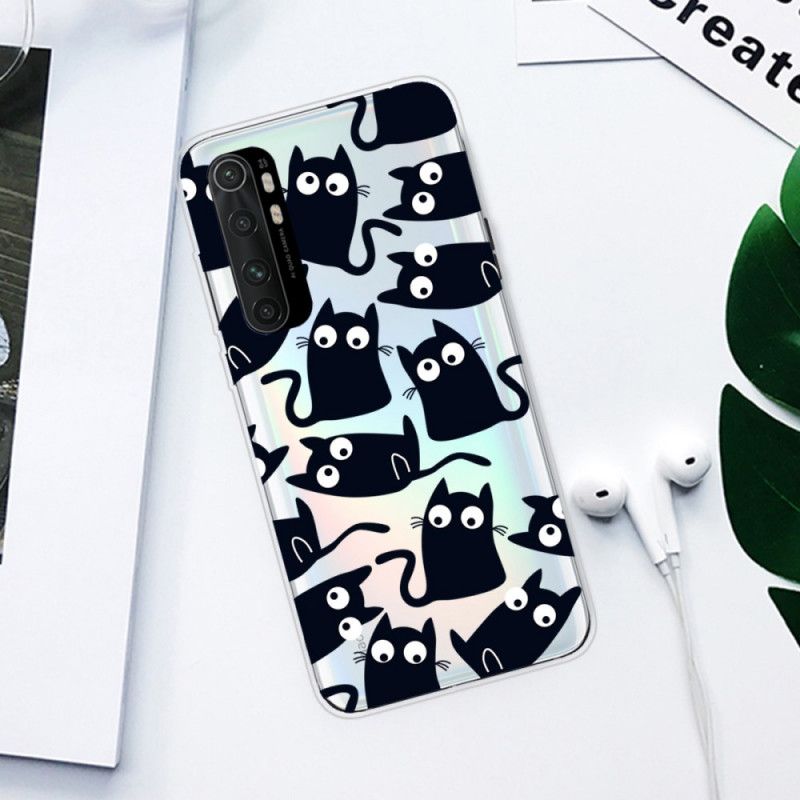 Hülle Xiaomi Mi Note 10 Lite Handyhülle Schwarze Katzen