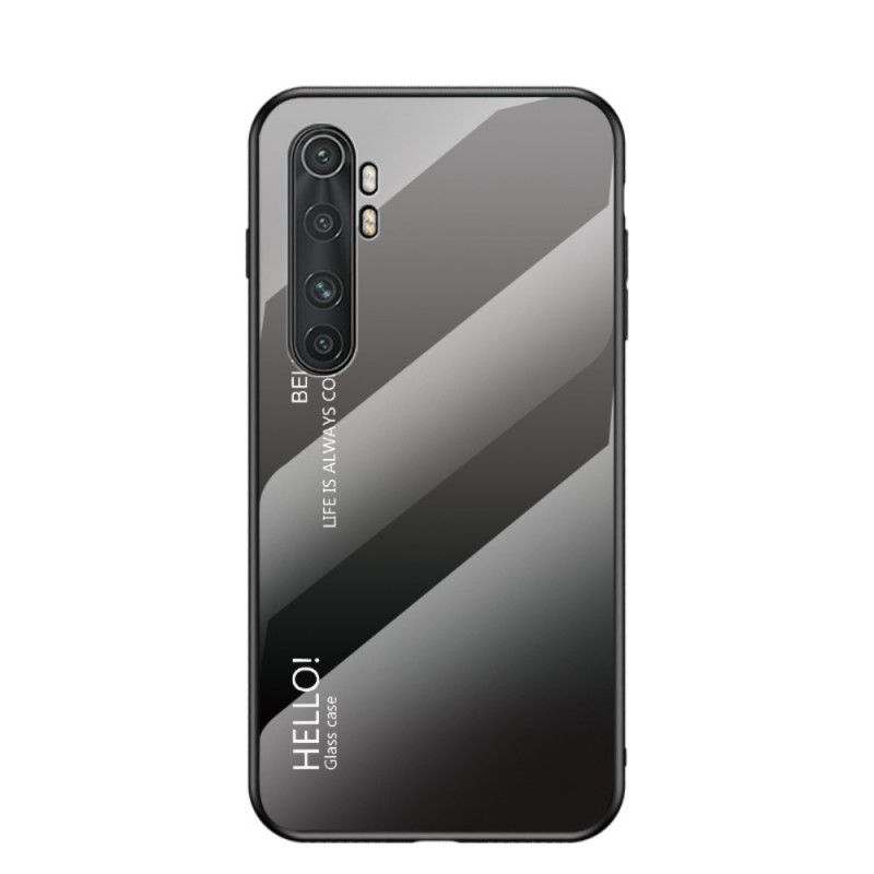 Hülle Xiaomi Mi Note 10 Lite Schwarz Hallo Gehärtetes Glas