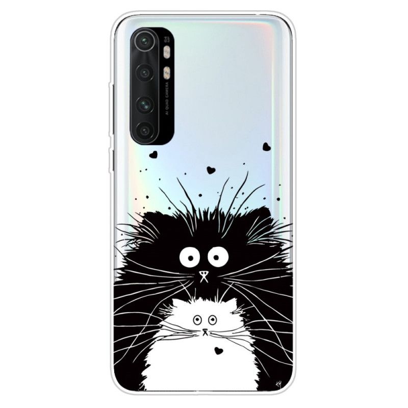 Hülle Xiaomi Mi Note 10 Lite Schwarz Handyhülle Charmante Katze