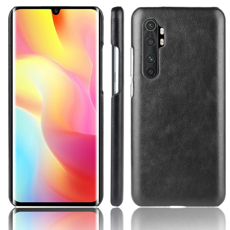 Hülle Xiaomi Mi Note 10 Lite Schwarz Handyhülle Performance Lychee Ledereffekt