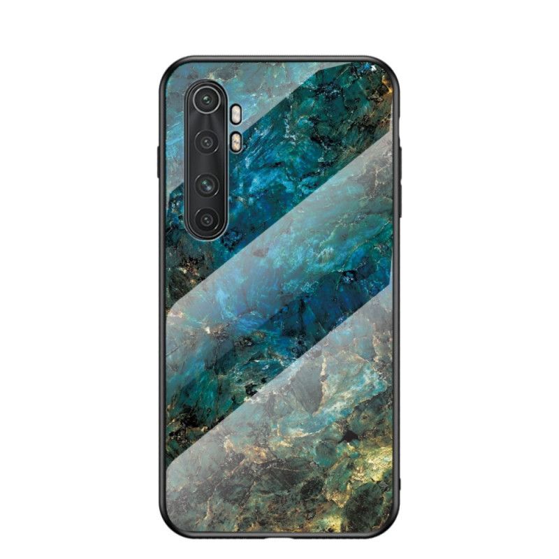 Hülle Xiaomi Mi Note 10 Lite Schwarz Marmorfarben Gehärtetes Glas