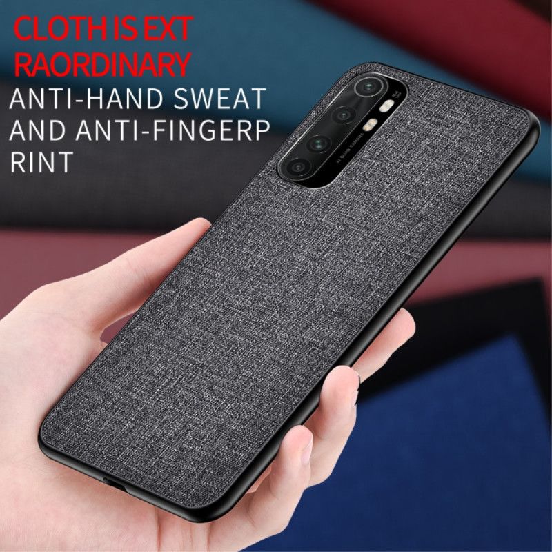 Hülle Xiaomi Mi Note 10 Lite Schwarz Stoffstruktur