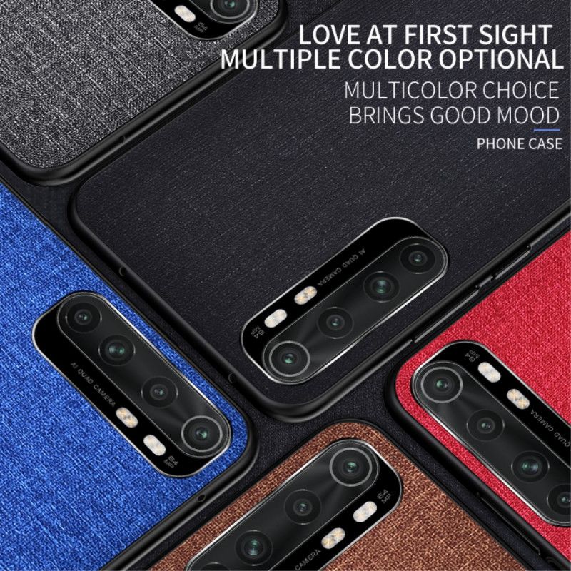 Hülle Xiaomi Mi Note 10 Lite Schwarz Stoffstruktur