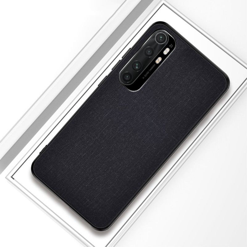 Hülle Xiaomi Mi Note 10 Lite Schwarz Stoffstruktur