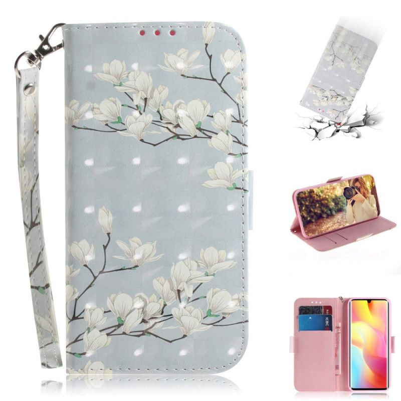 Lederhüllen Für Xiaomi Mi Note 10 Lite Blühender Zweig Mit Tanga