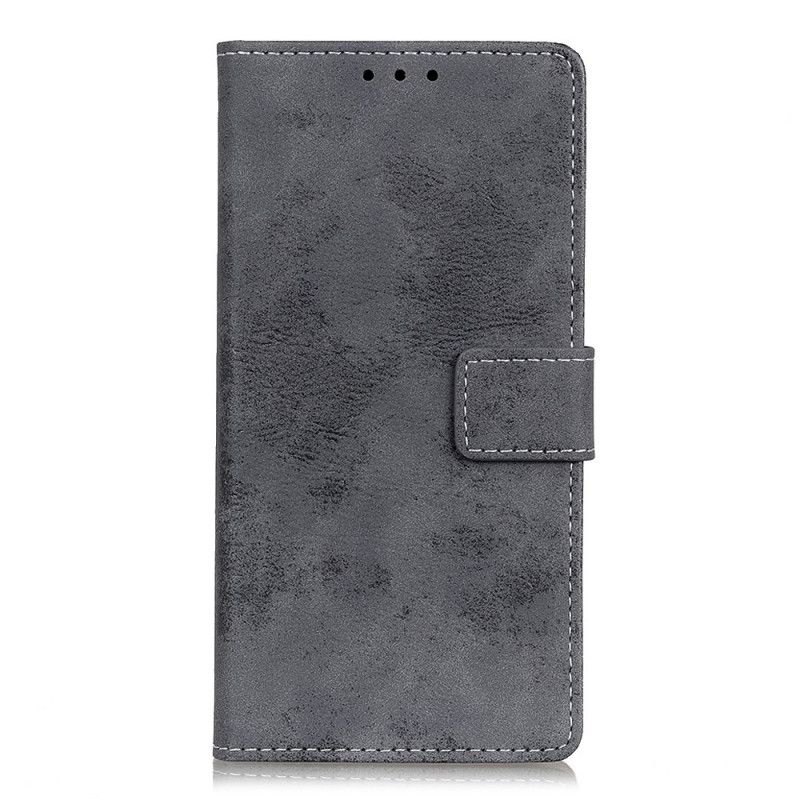 Lederhüllen Für Xiaomi Mi Note 10 Lite Grau Vintage Ledereffekt