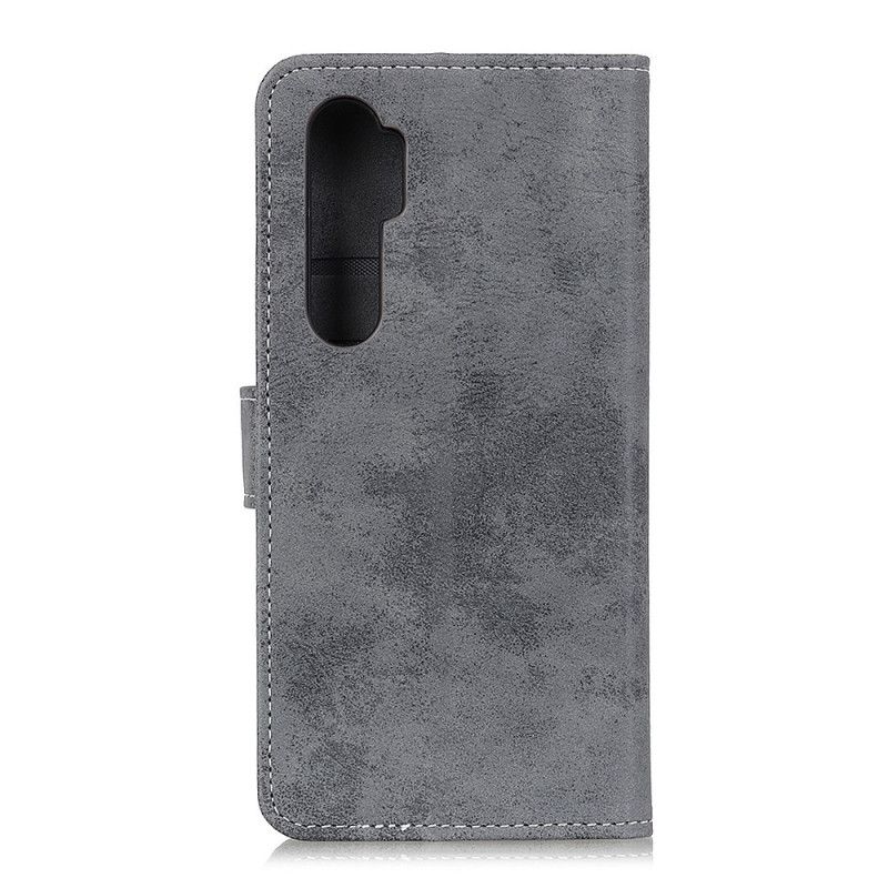 Lederhüllen Für Xiaomi Mi Note 10 Lite Grau Vintage Ledereffekt