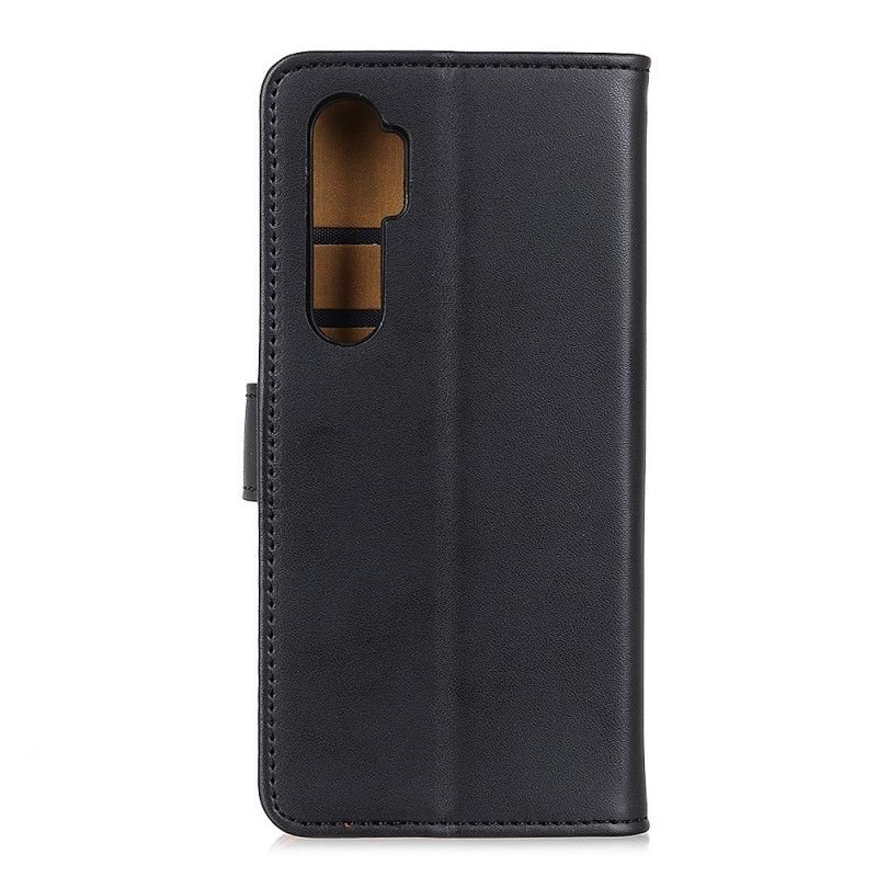 Lederhüllen Für Xiaomi Mi Note 10 Lite Schwarz Einfaches Kunstleder