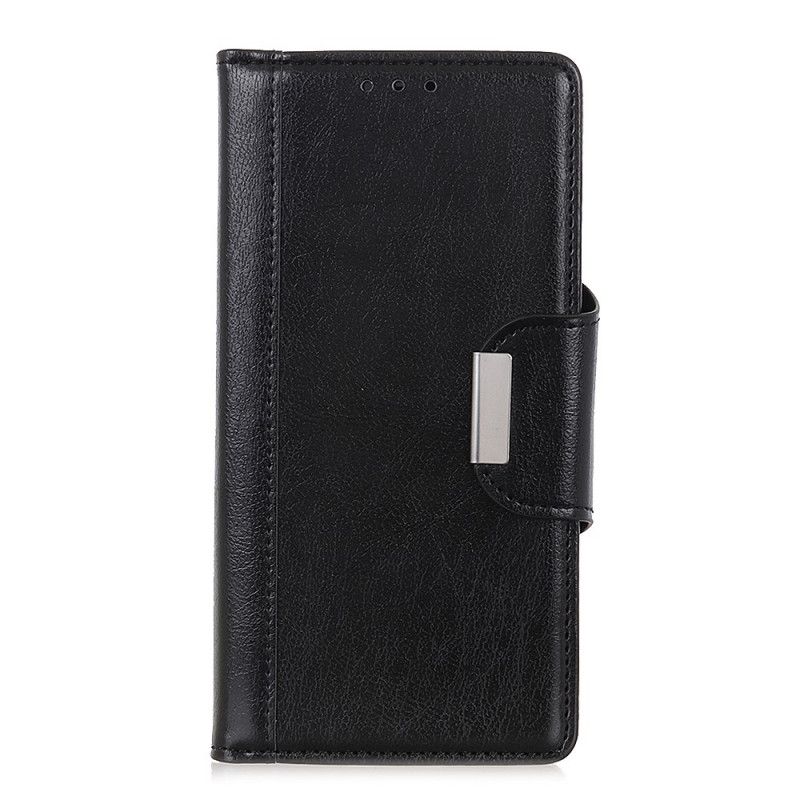 Lederhüllen Für Xiaomi Mi Note 10 Lite Schwarz Eleganzverschluss Aus Kunstleder