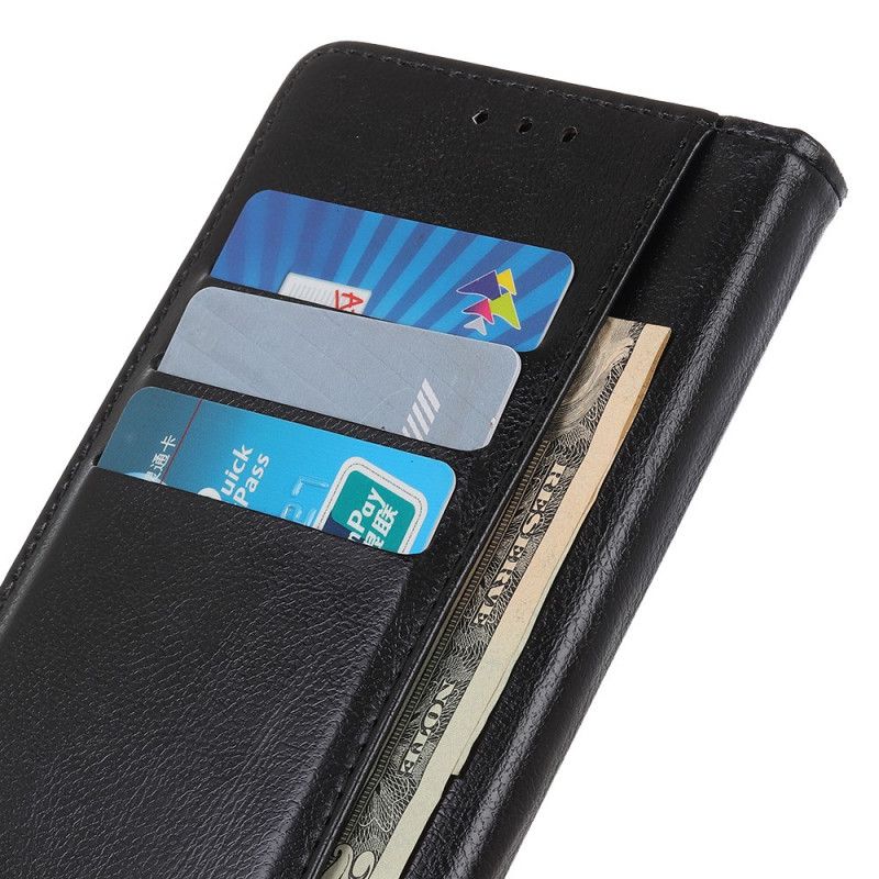 Lederhüllen Für Xiaomi Mi Note 10 Lite Schwarz Eleganzverschluss Aus Kunstleder
