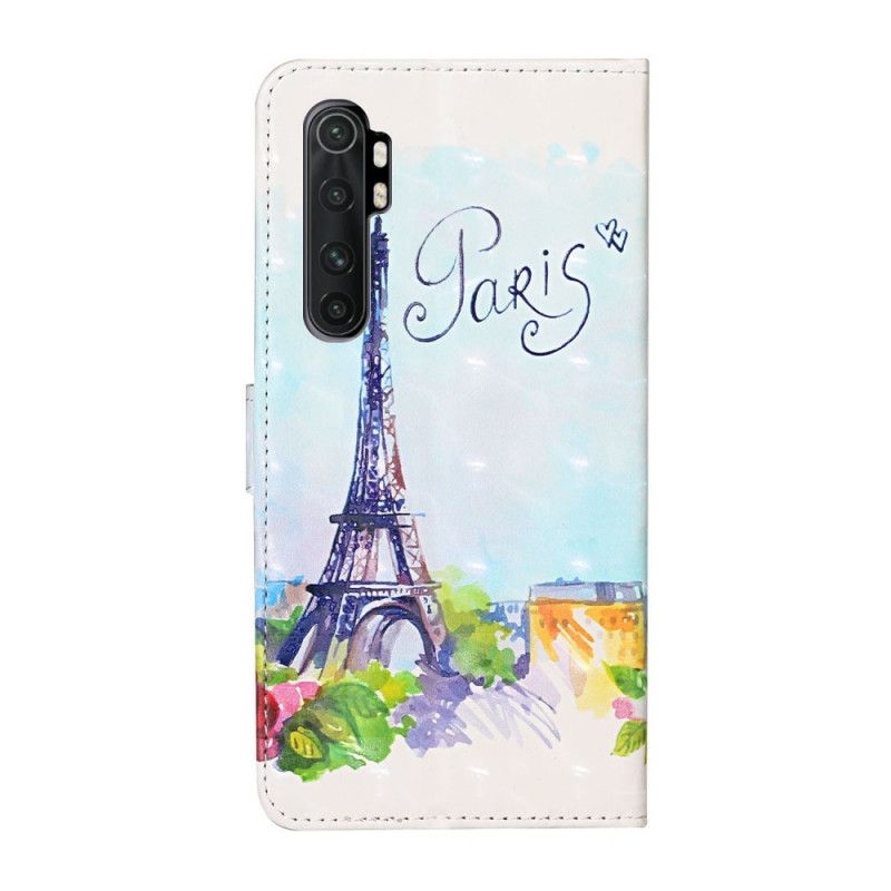Lederhüllen Xiaomi Mi Note 10 Lite Eiffelturm In Aquarell
