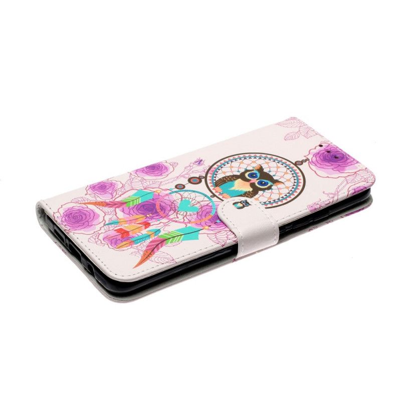 Lederhüllen Xiaomi Mi Note 10 Lite Eulentraumfänger Mit Blumen