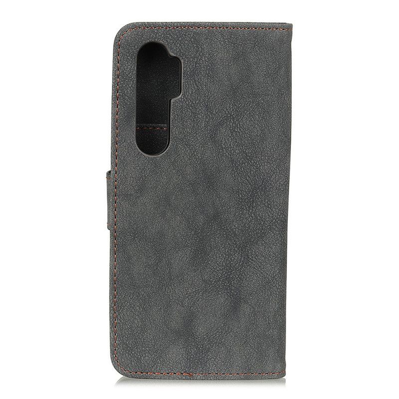 Lederhüllen Xiaomi Mi Note 10 Lite Grau Handyhülle Retro Khazneh Spaltleder