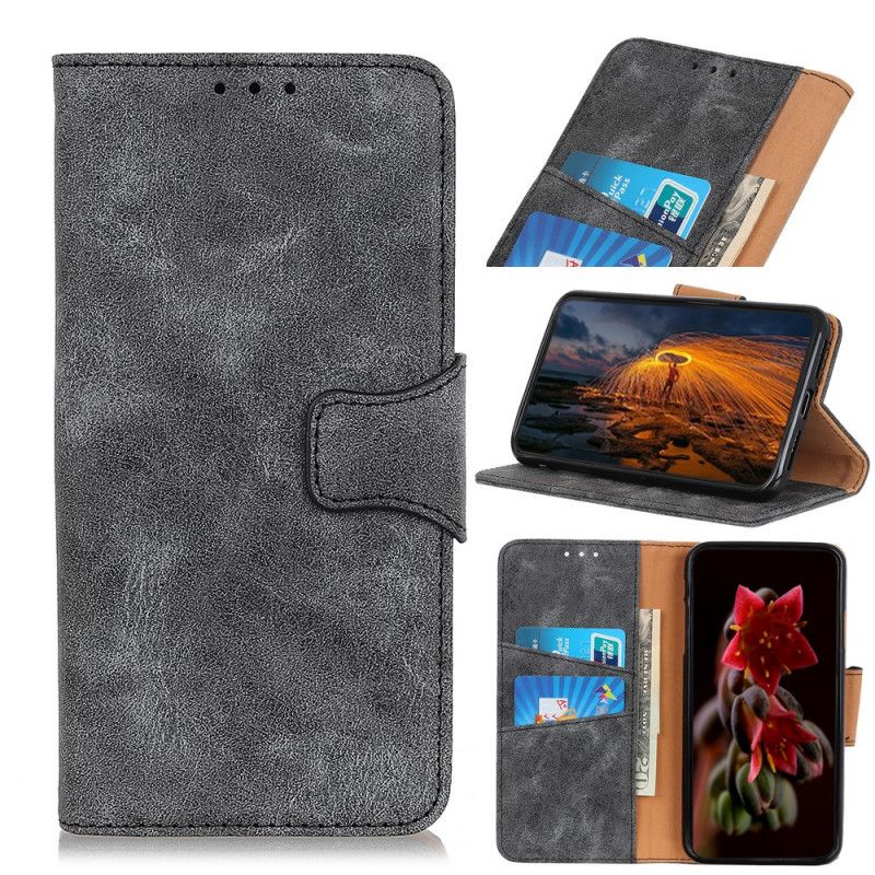 Lederhüllen Xiaomi Mi Note 10 Lite Grau Handyhülle Reversibler Magnetverschluss