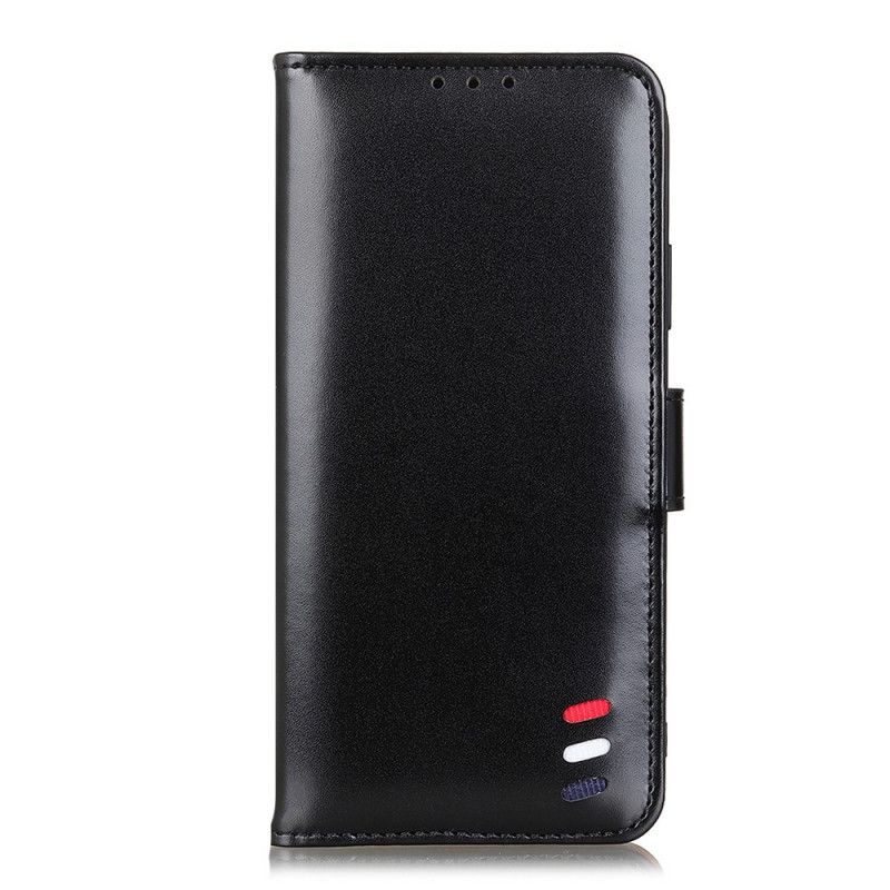 Lederhüllen Xiaomi Mi Note 10 Lite Schwarz Dreifarbiger Ledereffekt