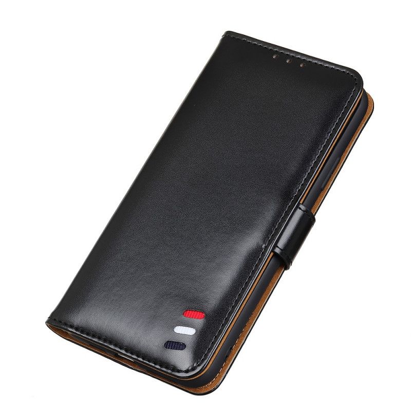 Lederhüllen Xiaomi Mi Note 10 Lite Schwarz Dreifarbiger Ledereffekt