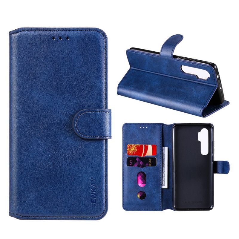 Lederhüllen Xiaomi Mi Note 10 Lite Schwarz Handyhülle Lederimitat Enkay