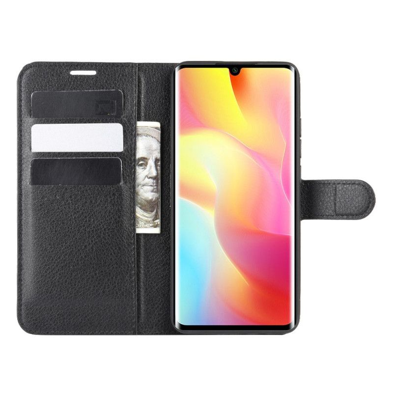Lederhüllen Xiaomi Mi Note 10 Lite Schwarz Klassisches Kunstleder