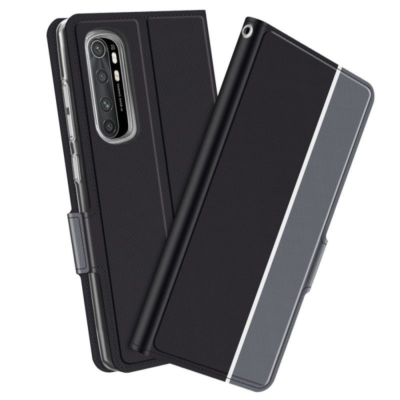 Lederhüllen Xiaomi Mi Note 10 Lite Schwarz Zweifarbige Baiyu-Serie