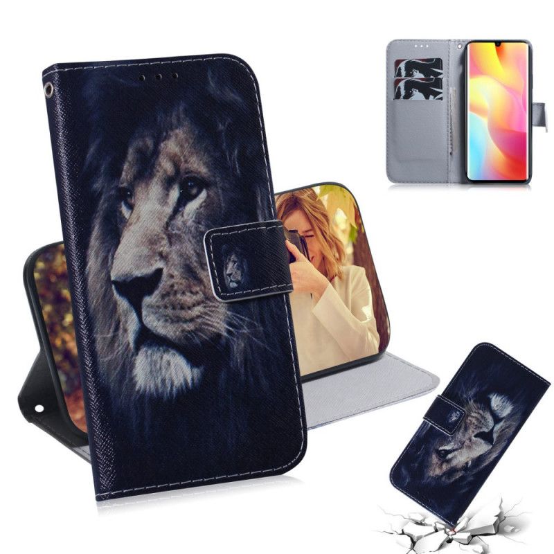 Lederhüllen Xiaomi Mi Note 10 Lite Träumender Löwe