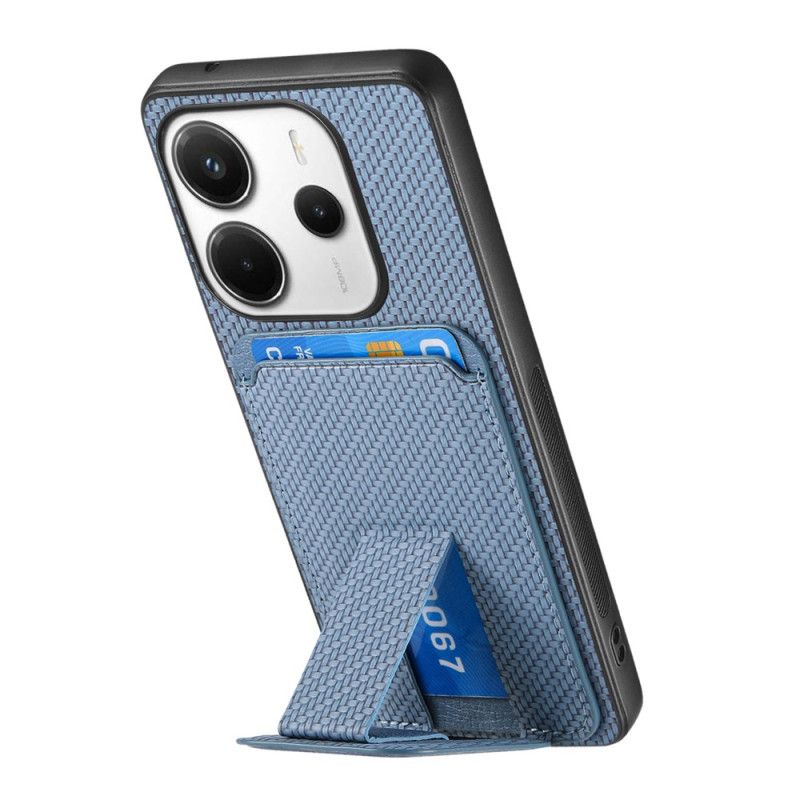 Hülle Xiaomi Redmi Note 14 5g Handyhülle Kartenhalter Mit Carbonfaser-textur