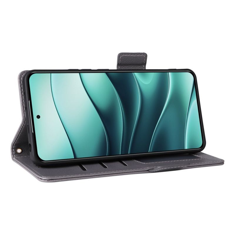 Lederhüllen Für Xiaomi Redmi Note 14 5g Litschi-textur Mit Riemen