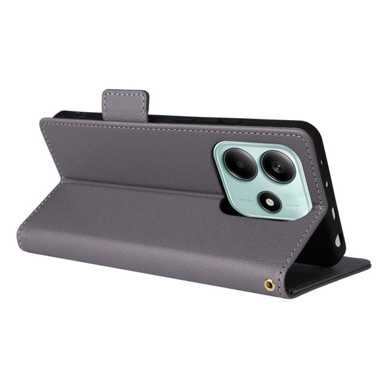 Lederhüllen Für Xiaomi Redmi Note 14 5g Litschi-textur Mit Riemen