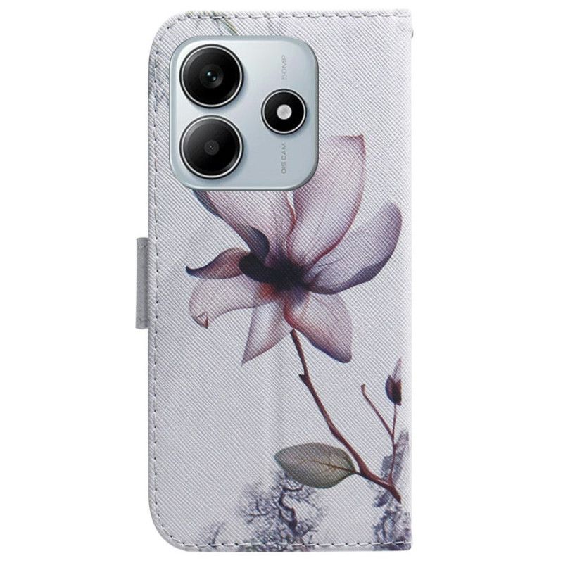 Lederhüllen Für Xiaomi Redmi Note 14 5g Rosa Blume