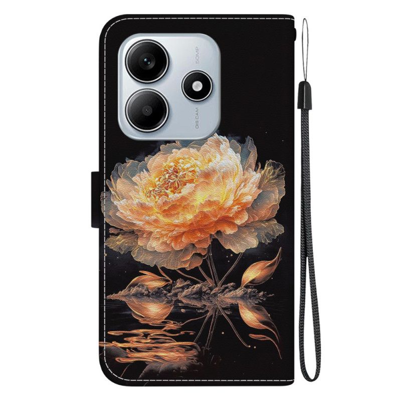 Lederhüllen Xiaomi Redmi Note 14 5g Goldene Pfingstrose