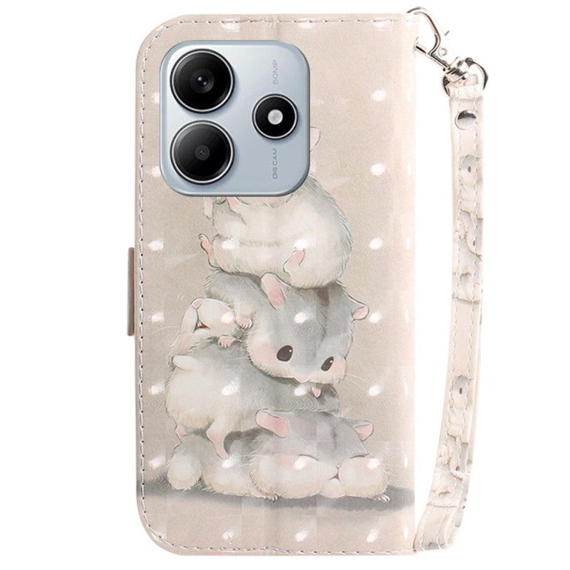 Lederhüllen Xiaomi Redmi Note 14 5g Hamster Mit Schlüsselband