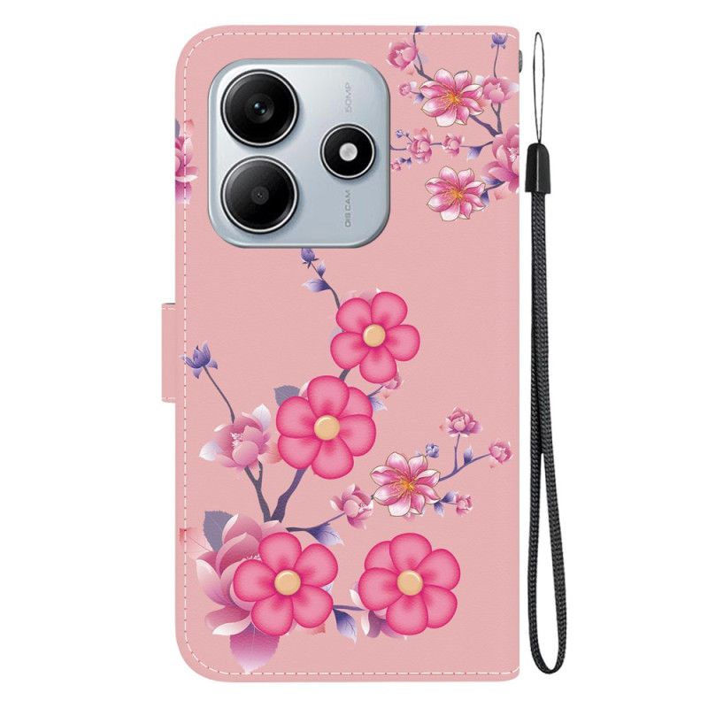 Lederhüllen Xiaomi Redmi Note 14 5g Handyhülle Kirschblütenmuster