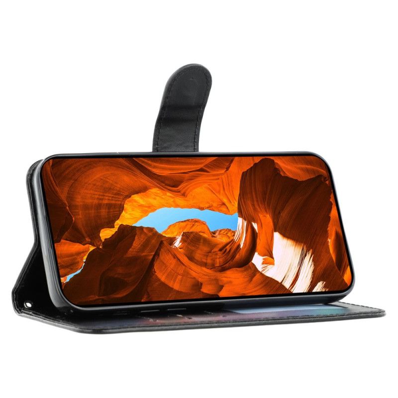 Lederhüllen Xiaomi Redmi Note 14 5g Handyhülle Monochrome Lederoptik Riemen