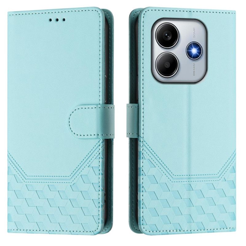 Lederhüllen Xiaomi Redmi Note 14 5g Handyhülle Rfid-funktion Mit Wabenmuster