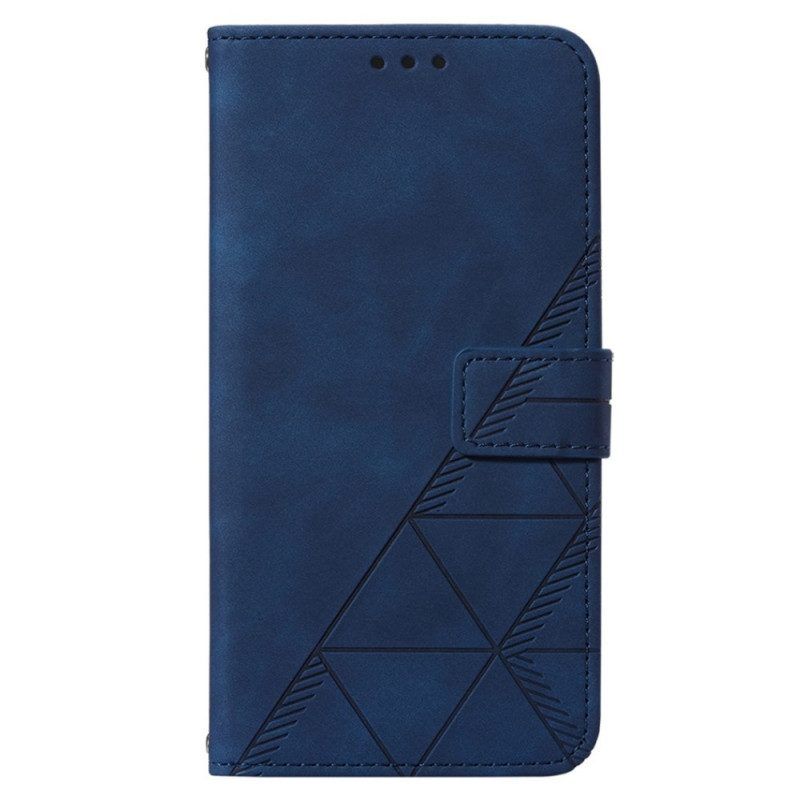 Flip Case Für OnePlus Nord 2T 5G Dreiecke Mit Lanyard