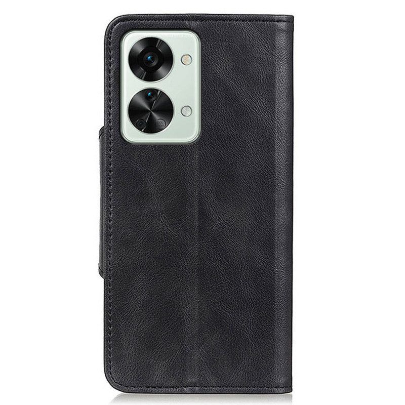 Flip Case Für OnePlus Nord 2T 5G Knopf Aus Kunstleder